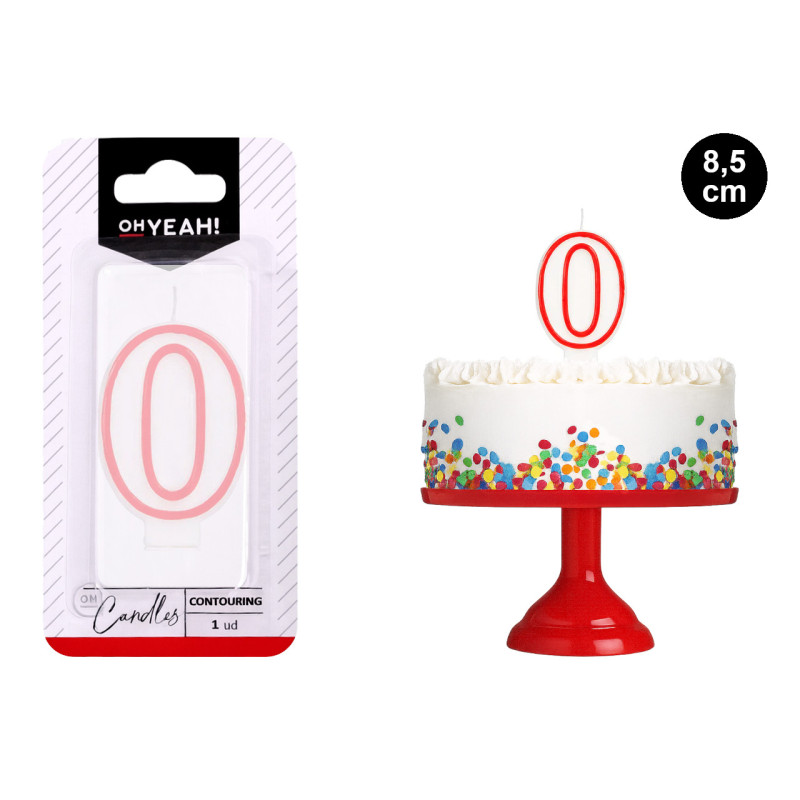 Vela blanca con borde rojo Nº 0 (8,5 cm.)