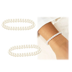 Pulsera 32 perlas blancas