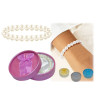 Pulsera 24 perlas blancas + caja con lazo (8515)*