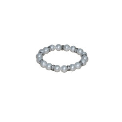 Pulsera de perlas blancas con brillantes