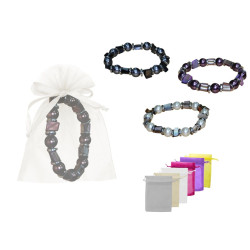 Pulsera de perlas de color + bolsa de tul (8942)*