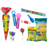 Bolsa cono con golosinas + pompero (30 x 60 cm.)