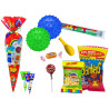 Bolsa cono con golosinas + pelota (30 x 60 cm.)
