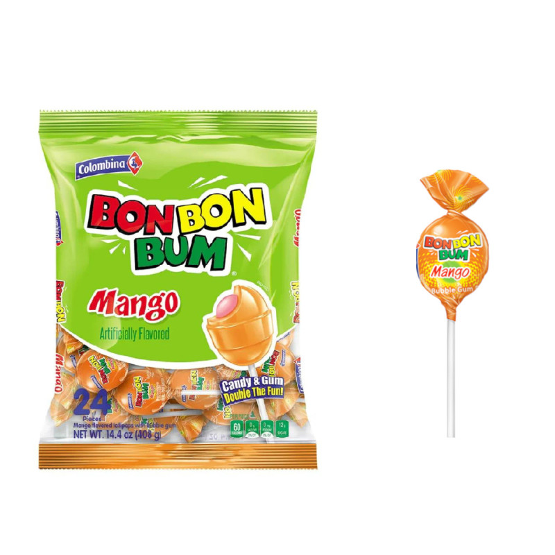 Bon Bon Bum mango relleno chicle 17 g Colombina (24 uds.)