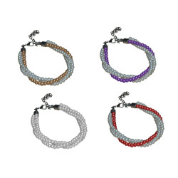 Pulsera triple de perlas blancas / colores