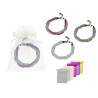 Pulsera triple de perlas blancas / colores + bolsa de tul (8942)*