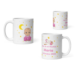 Taza niña bautizo con nombre
