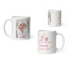 Taza niña bautizo con nombre y foto