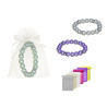Pulsera de perlas blancas / colores con brillantes + bolsa de tul
