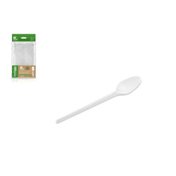 Cucharita de plástico 12,5 cm. PS blanco (100 uds.)