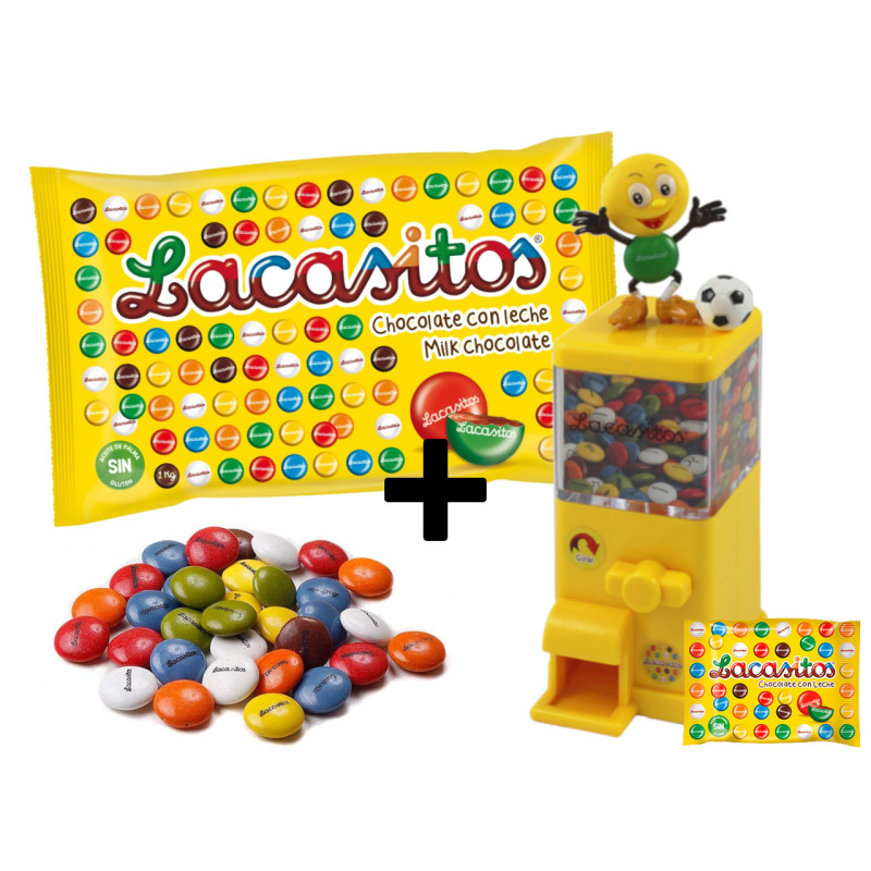 Dispensador futbolista + lacasitos 45 g + lacasitos 1 kg