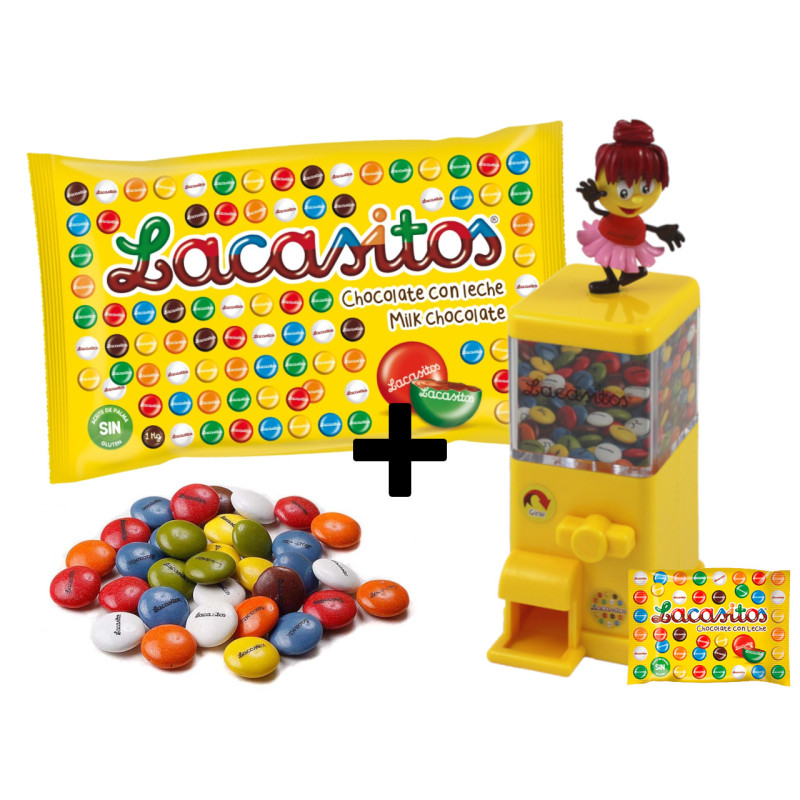 Dispensador bailarina + lacasitos 45 g + lacasitos 1 kg