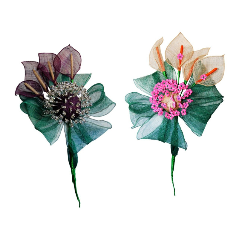 Ramo tulipan sinamay para alfileres (30x50 cm.)