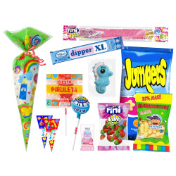 Bolsa cono con golosinas premium (30 x 60 cm.)