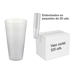 Vasos de plástico 450-480 cc. PP irrompible transparente (525 uds.)
