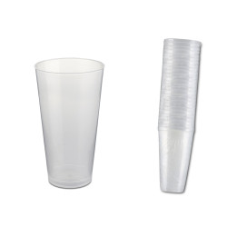 Vasos de plástico 450-480 cc. PP irrompible transparente (25 uds.)