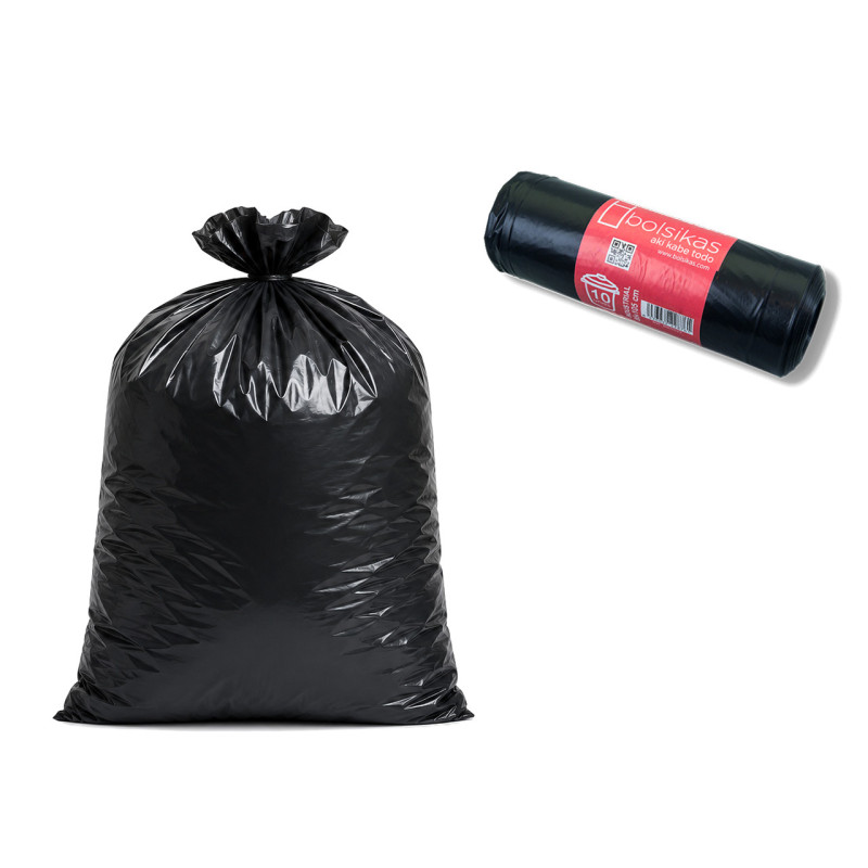 Bolsa basura industrial negra 100L - 85x105 cm. G180 PE (10 uds.)