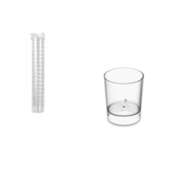 Vasos de plástico 33 cc. PS reutilizable transparente (20 uds.)