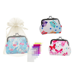 Monedero de piel click animales (9,5x8 cm.)+ bolsa de tul (8943)*