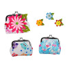 Monedero de piel click animales (9,5x8 cm.) + flor de fieltro (8500)*