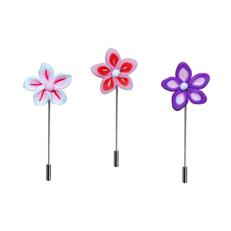 Alfiler miga de pan petalos con tapón (6 cm.)
