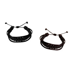 Pulsera de piel entrelazada lisa