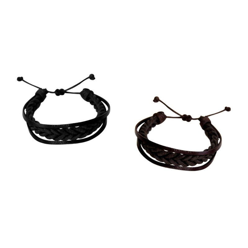 Pulsera de piel entrelazada lisa