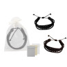 Pulsera de piel entrelazada lisa + bolsa de tul (8942)*