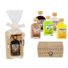 Licor frasca (5 cl.) + caja de madera (8519) + cinta y celofán (8911)*