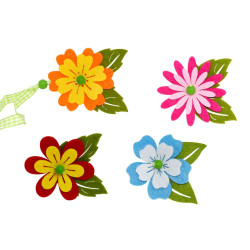 Flor decorativa de fieltro con cinta (7x6 cm.)