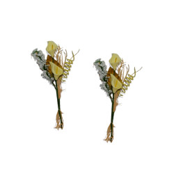 Flor decorativa cala beige (12 cm.)