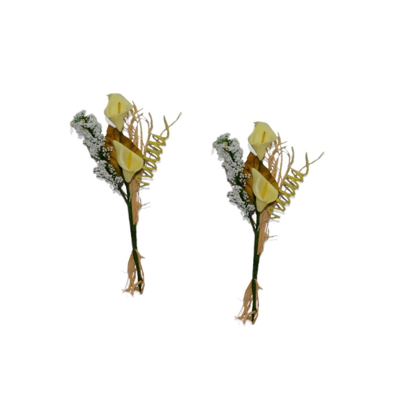 Flor decorativa cala beige (12 cm.)