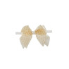 Lazo con lunares de tul y raso beige (8x6 cm.)