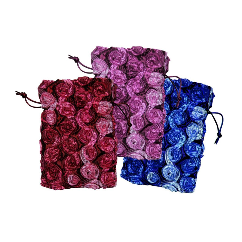 Bolsa de tela flores (13x19 cm.)
