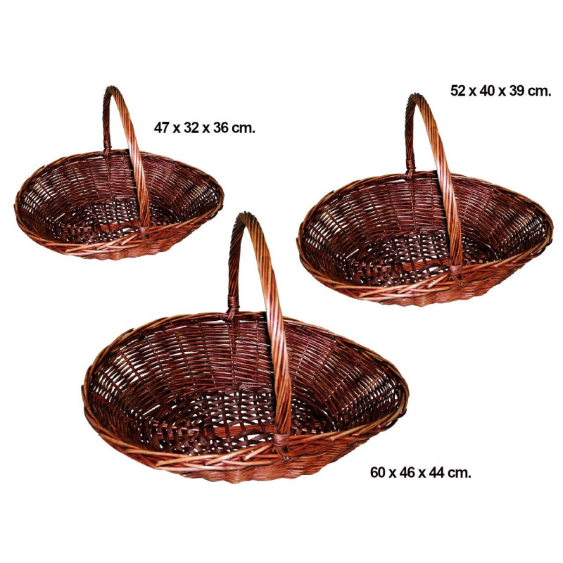 Conjunto de 3 cestas de mimbre