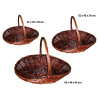 Conjunto de 3 cestas de mimbre