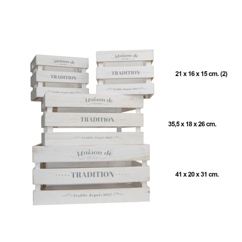 Conjunto de 4 cajas de madera Tradition