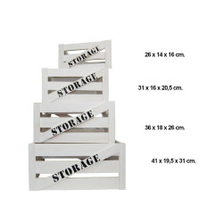 Conjunto de 4 cajas de madera Storage