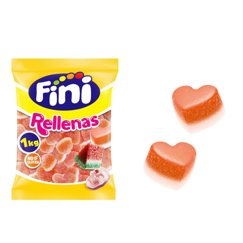 Corazones melocotón rellenos Fini (1 kg)