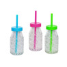 Botella yani de cristal con pajita 200 ml. (12 cm.)
