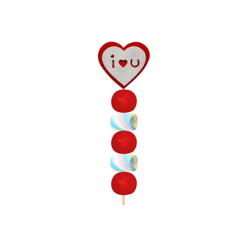 Brocheta de golosinas corazón I love you (Aprox. 50 g)