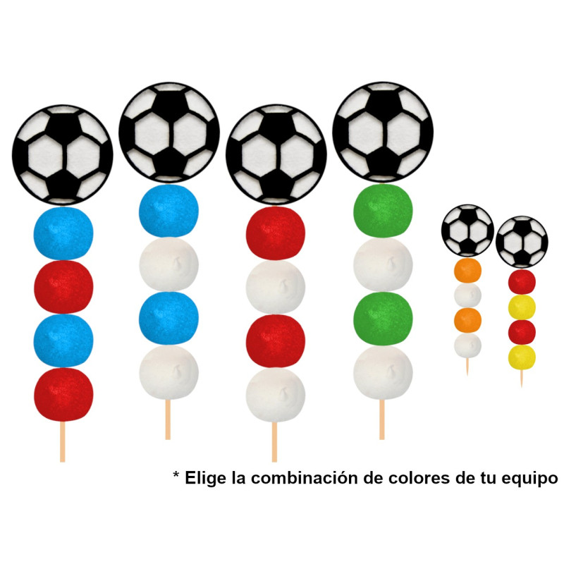 Brocheta de golosinas balón fútbol (Aprox. 50 g)