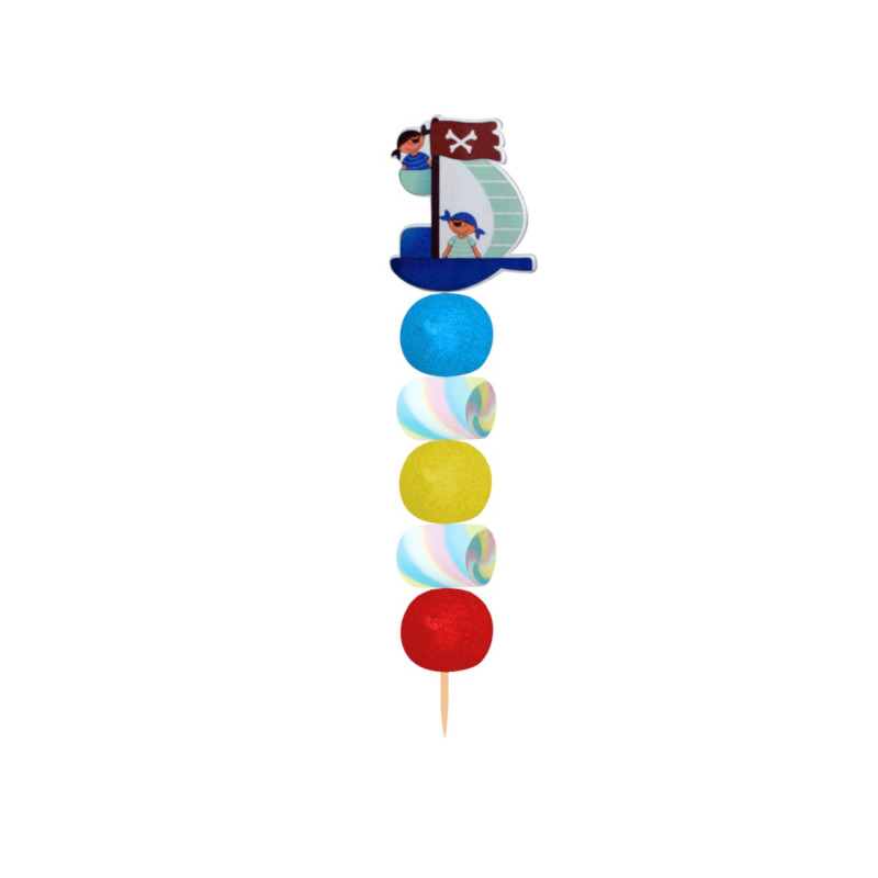 Brocheta de golosinas barco pirata (Aprox. 50 g)
