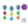 Brocheta de golosinas con chapa alfiler Superheroes 58MM