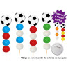 Brocheta de golosinas con chapa alfiler Balón de Fútbol 58MM