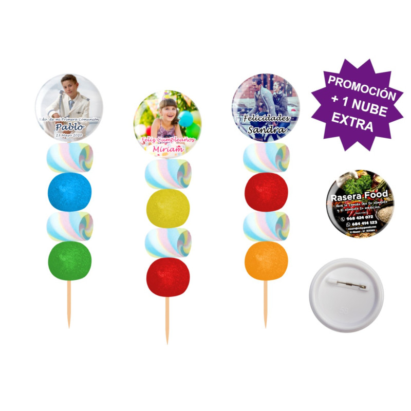 Brocheta de golosinas con chapa alfiler Personalizada 58MM