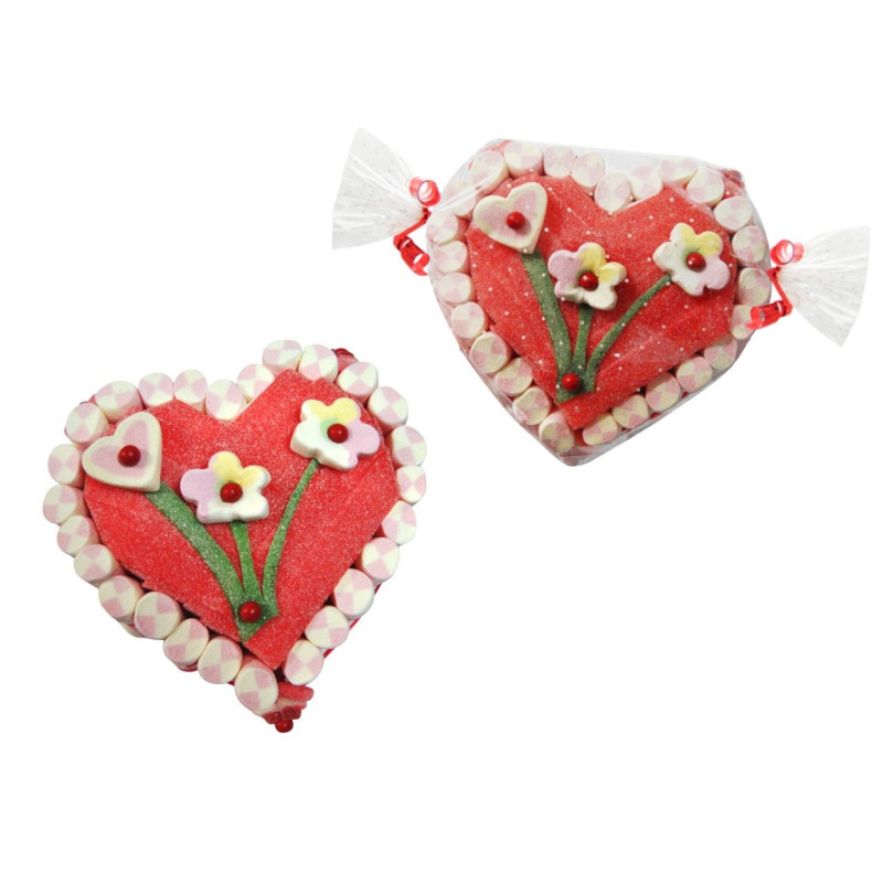 Tarta de golosinas corazón 1 base (Aprox. 350 g)