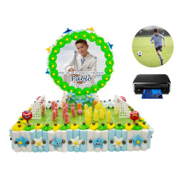 Tarta de golosinas campo oblea Personalizada (Aprox. 1800 g)