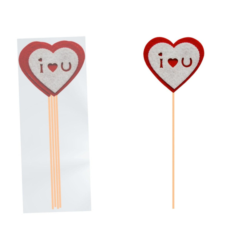 Pinchos de corazón "I love you" (4 uds.)