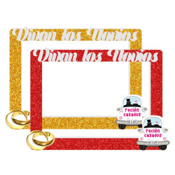 Photocall de boda con purpurina (120 x 90 cm.)